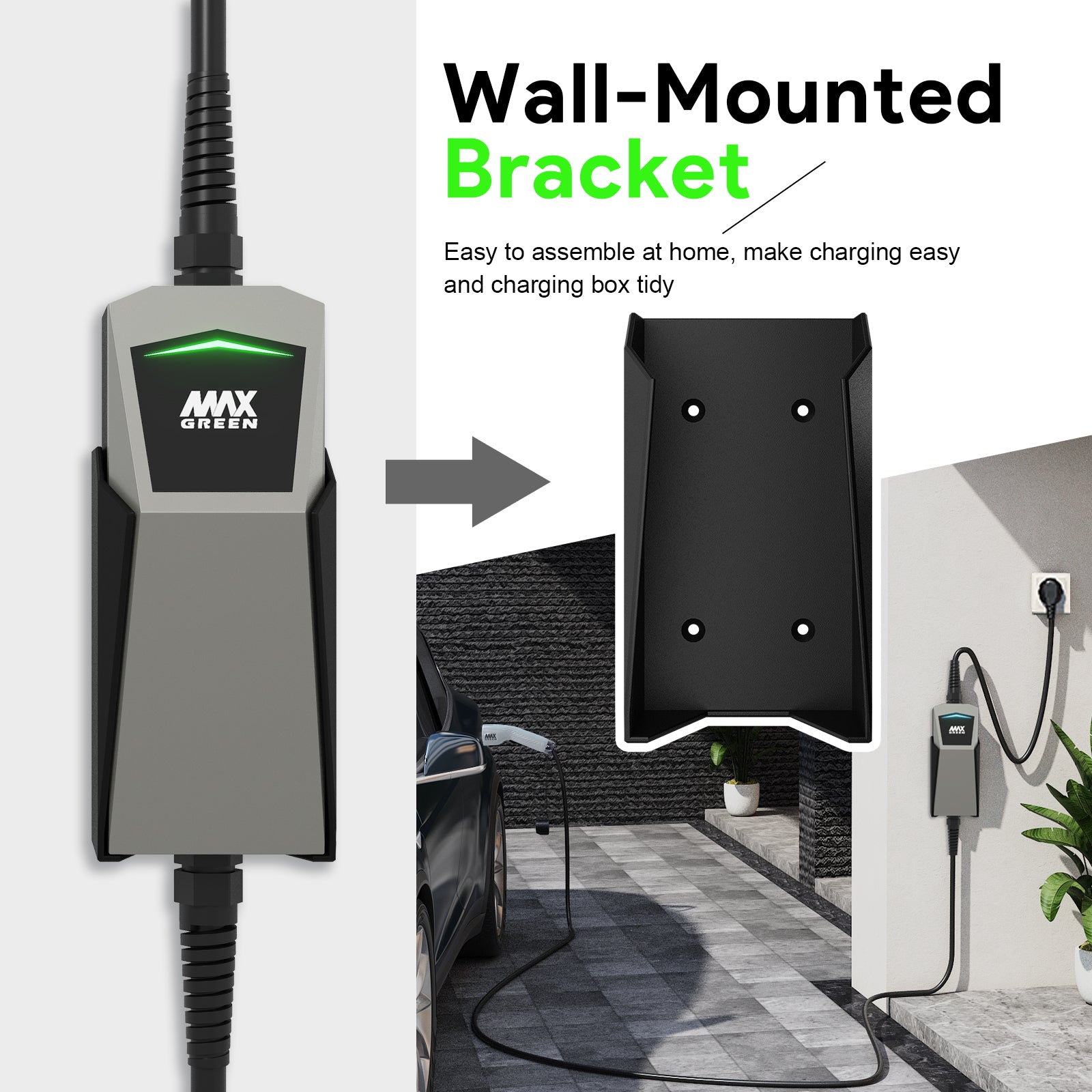 MAXGREEN Type 2 EV Charger 16A 3.6KW with 2 Pin Schuko Plug